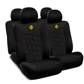 MOMO Universal Car Seat Covers - Young - Black/Red