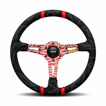 MOMO Ultra Black Steering Wheel - Red Insert
