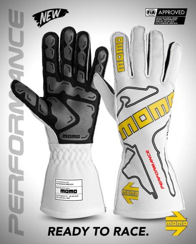 MOMO - Rennfahrerhandschuhe PERFORMANCE WHITE 10