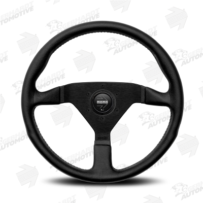 thumbnail image 2 of MOMO Motorsport Montecarlo Style Steering Wheel – All Black Leather, 350mm/14 Inch 2 of 6