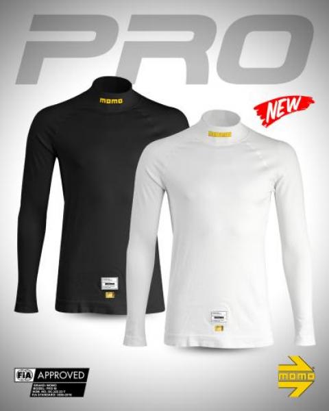 MOMO racing driver shirt stand-up collar HIGH COLLAR PRO WHITE XL-2XL